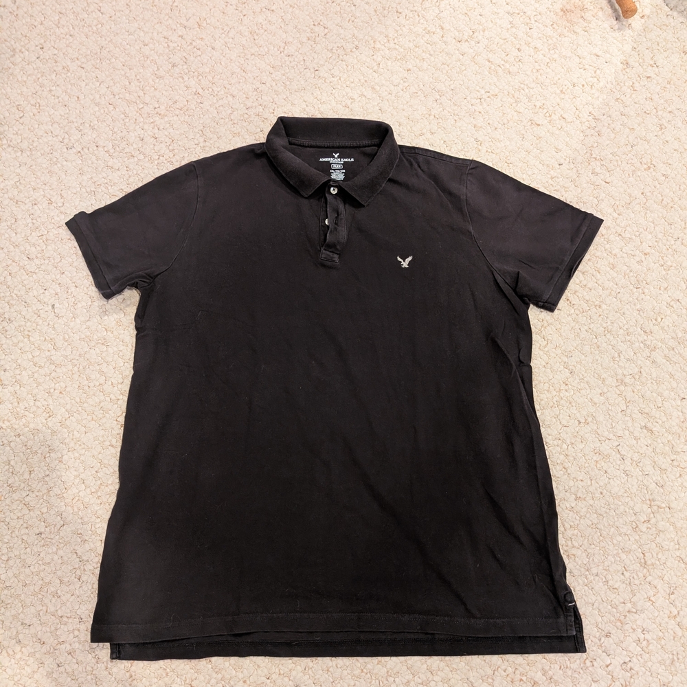 American Eagle Outfitters Black Polo Shirt